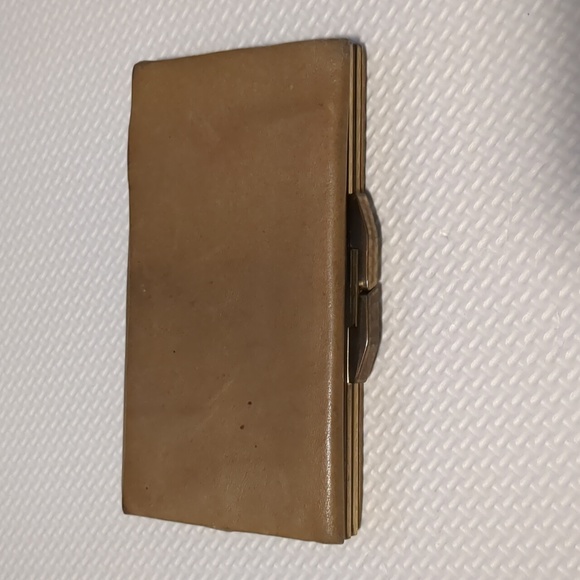 LEATHER  Tan / green  wallet - Picture 3 of 6